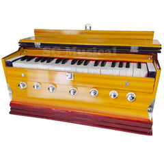 Musical Instrument Harmonium - 7 Stoppers, 39 Smooth Conditioned Keys, Two Reeds (Base- Male), Double Bellow, Perfect Octave Range | Compact & Portable Design