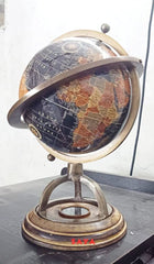 Antique Brass Educational World Globe With Compass, Political Map Globe For Home Decor, Office, Kids & Students Learning (12 Inch - Black) Pack Of 1