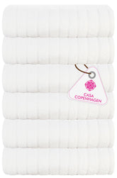 Casa Copenhagen Egyptian Cotton Ecstatic Hand Towel 740 Gsm (Bright White)- 6 Pcs