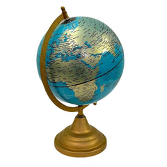 Decorative Globe - Political Globe For Home Decor Or Office Desk Accessory Painted Iron Arc & Base | Showpiece For Living Room (Blue) Pack Of 1