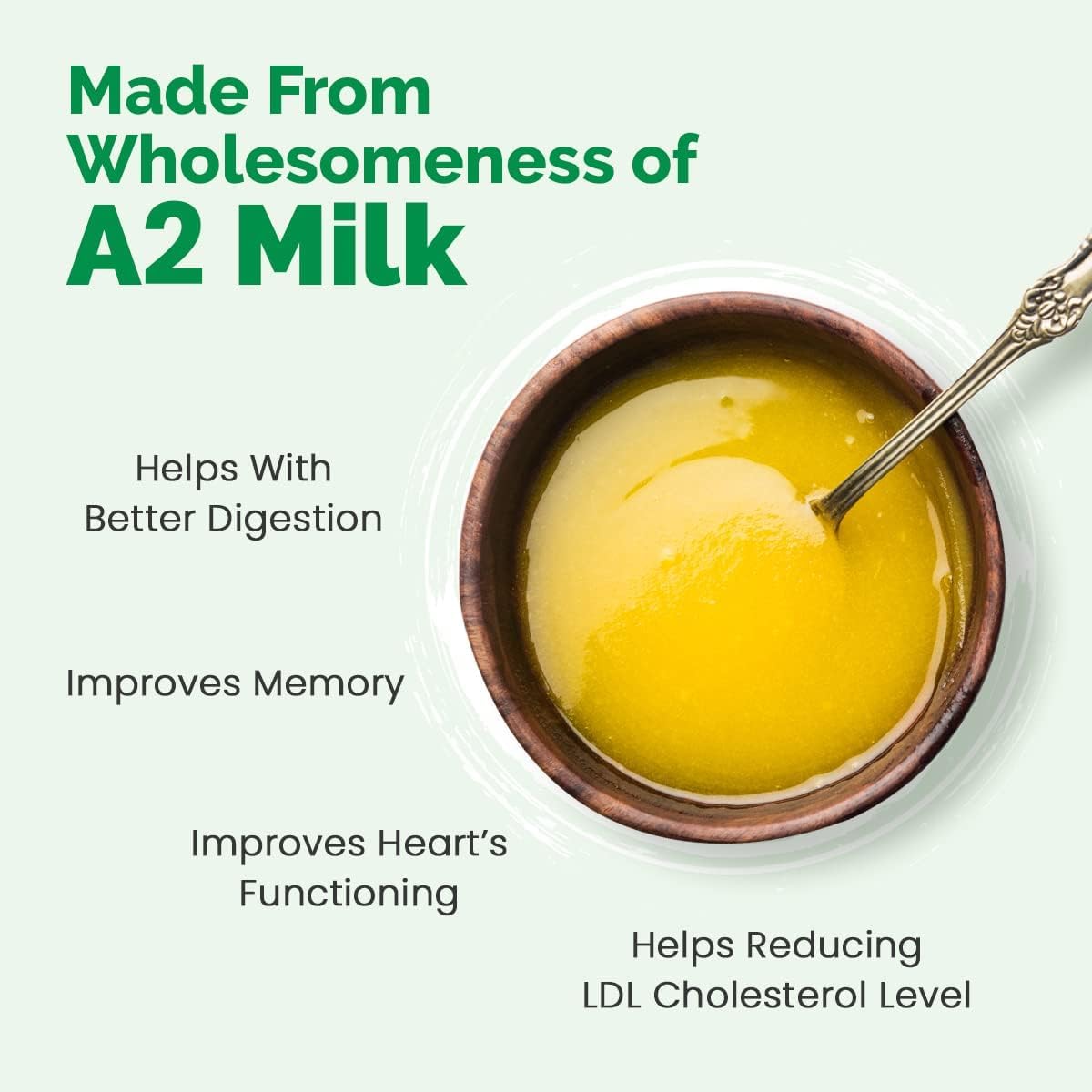 Organic Desi Cow Bilona Ghee With Wooden Spoon By Frilzon | Traditional Bilona Method, Cultured Danedar Desi Homemade Ghee Good For Taste | (250ml) 8.4 Ounce | Jar Pack Organic Desi Cow Bilona Ghee With Wooden Spoon By Frilzon | Traditional Bilona Method, Cultured Danedar Desi Homemade Ghee Good For Taste | (250ml) 8.4 Ounce | Jar Pack