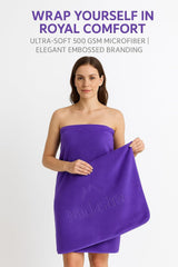 Midastra Weft Microfiber Bath Towel 500 Gsm | Extra Soft, Lint-Free, Quick-Dry & Highly Absorbent Towel (Purple)