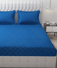 Check Blue Bedsheet For King Size With 2 Pillow Cover (90 X 95 Inches) | Softer & Durable For All Season | Ideal For Daily Use Home Bedsheet