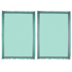 Athom Trendz Living Light Weight Cotton Premium Waffle Border Bath Towel 480 Gsm | Pack Of 2 (Green)