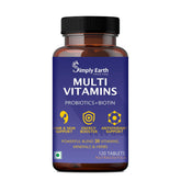 Simply Earth Multivitamin For Men & Women | With 7 Vital Blends & 36 Nutrients , Probiotics Vitamin C, Zinc & Biotin | 120 Tablets , 200gm 0.4lbs