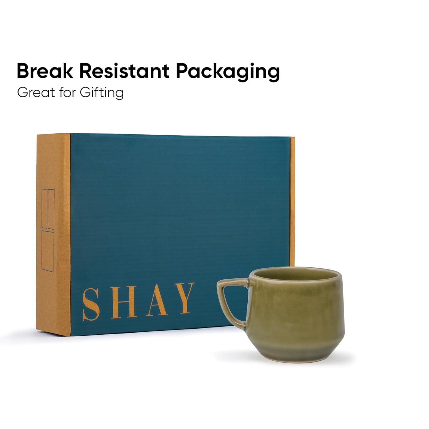 Ceramic Oblique Tea Cups Set Of 6 - Mehndi Green, 200ml Each | Cup Set - 6 Cups Only | Glossy Finish Tea Set | Ceramic Tea Cup Set | Microwave Safe & Dishwasher Safe Ceramic Oblique Tea Cups Set Of 6 - Mehndi Green, 200ml Each | Cup Set - 6 Cups Only | Glossy Finish Tea Set | Ceramic Tea Cup Set | Microwave Safe & Dishwasher Safe