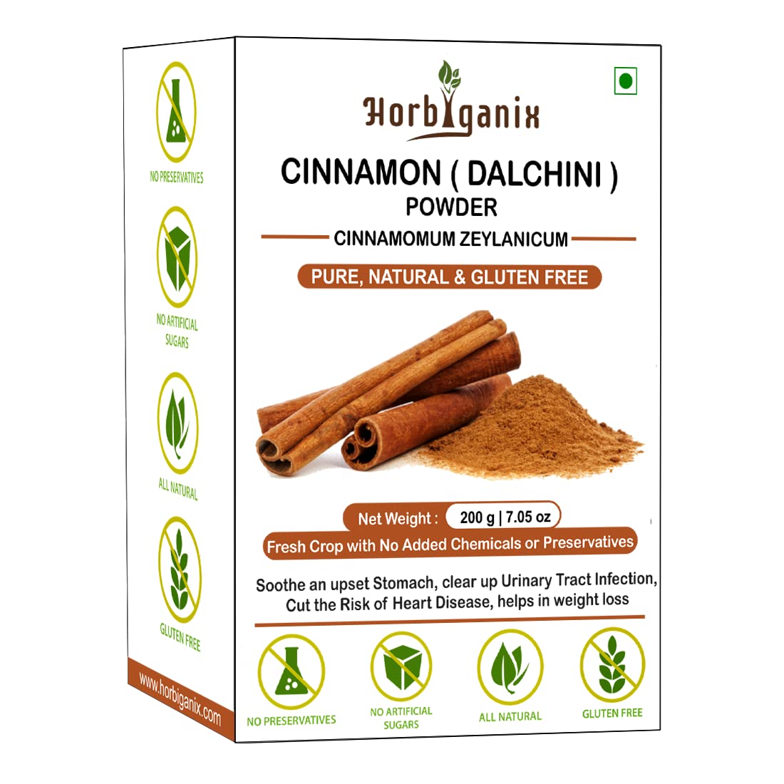 Horbiganix Cinnamon Powder For Weight Loss Dalchini Powder, Immunity Boosters, For Men & Women, Pure & Natural | 200gm 0.4lbs