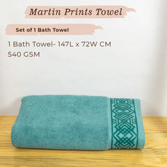 Rangoli 100% Cotton Fibre Bath Towel 600 Gsm | Highly Durable & Absorbent Towel | Skin-Friendly & Quick Drying Luxury Towels (Blue) - Pack Of 1