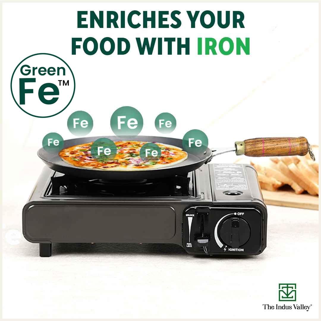 Pre-Seasoned Iron Cookware Set - Fry Pan 24.7 Cm + Tawa 26 Cm | Kitchen Cooking Combo Pots & Pans Set Of 2 Pcs - Naturally Nonstick, Toxin-Free, No Harmful Chemical Coatings Pre-Seasoned Iron Cookware Set - Fry Pan 24.7 Cm + Tawa 26 Cm | Kitchen Cooking Combo Pots & Pans Set Of 2 Pcs - Naturally Nonstick, Toxin-Free, No Harmful Chemical Coatings