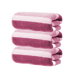 Black Gold The Finer Touch Microfiber Hand Towel 750 Gsm | Soft & Quick Dry, Super Absorbent, Lightweight Towel (Pink & White) - Pack 0f 3