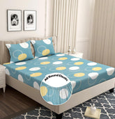 100% Microfiber Double Bedsheets Queen Bed With 1 King Size Pillow Covers - Size-78 X 72+10 Inches, Grey & White | Light Weight & Easy To Wash At Home