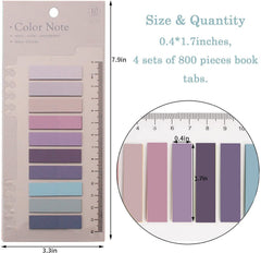 Sticky Index Tabs, Repositionable Book Flags Strip, Transparent Sticky Notes Tabs - 4 Packs