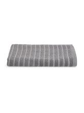Welspun 100% Cotton Large 250 Gsm Dobby Solid 2-In-1 Bath Towel (Gunmetal Grey)