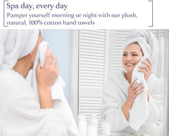 Grgrasp Thread That Bind Relations 100% Cotton Hand Towel 1200 Gsm | Fully Absorvent & Quick Dry Towel (White) - 6 Pcs