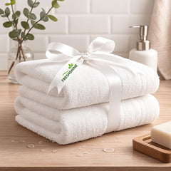 Freshshine Face Towel 300 Gsm | Super Soft Quick Dry Microfiber Face Towel (White) - Set Of 2