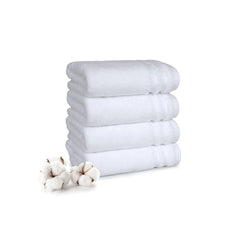 Mytrident Finesse 100% Cotton Hand Towels 800 Gsm (White) -4 Piece