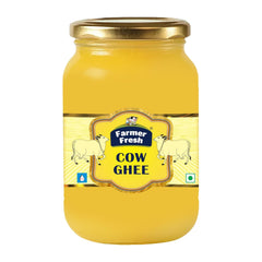 Pure Premium Cow Ghee By Farmer Fresh | Highly Nutritious Rich Flavor For Cooking & Ayurvedic Benefits Pure Desi Ghee | (1 Litr) 33.8 Ounce | Jar Pack