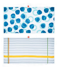 Thirsty Towel Bamboo Bath Towels 460 Gsm | Super Soft & High Absorbency Towel, Light Weight, & Quick Dry Bath Towels Large Size - Pack Of 2 (Circles, Just Stripes)