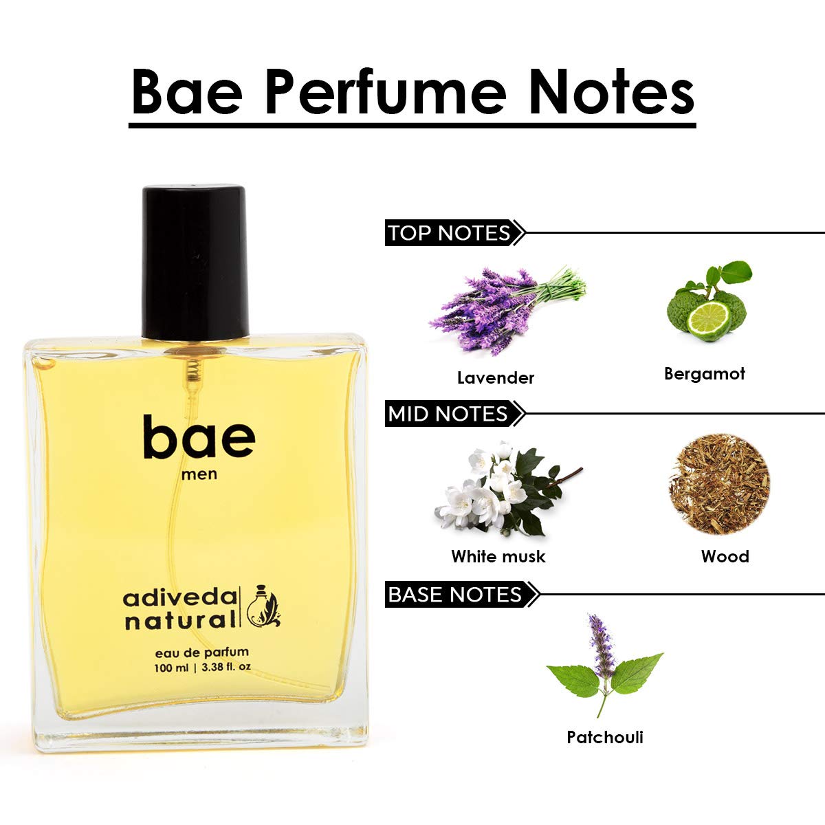 Adiveda Natural Bae Men Eau De Parfum | Woody Musky Perfume 100ml 3.38 Fl.oz. | Long Lasting Unique Fragrance Adiveda Natural Bae Men Eau De Parfum | Woody Musky Perfume 100ml 3.38 Fl.oz. | Long Lasting Unique Fragrance