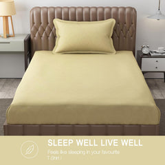 Soft Microfiber Single Bedsheet With 1 Pillow Covers - 60 X 90 Inches, Cream, Damas Design | Wrinkle Free Design & Easy To Wash | Refreshing Your Bedroom Look