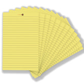 Wide Ruled 5x 8 - Inch 50-Sheet Lined Writing Note Pad, For Everyday Use (Yellow) Pack Of 12