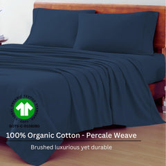 Includes 1 Flat Super King Bedsheet With 2 Pillow Covers - 108 X 108 Inches, Estate Blue | Soft - Breathable & Comfortable, Machine Washable | Natural Softness & Breathability