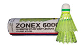 Zonex 6000 Badminton Nylon Shuttlecocks For Precision Play | Green Pack Of 6