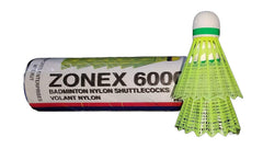 Zonex 6000 Badminton Nylon Shuttlecocks For Precision Play | Green Pack Of 6
