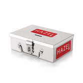 Stainless Steel Cash Box For Shop Counter Drawer, Locking Metal Box For Cash With 4 Compartments For Adults, Small, Colour - Silver, Special Feature - Durable
