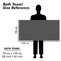 Urbanleaf Microfiber Large Bath Towel 644 Gsm | Quick Dry Super Absorbent Bath Towel For Men & Women | (Coral & Grey Stripe)