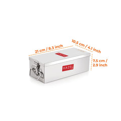 Stainless Steel Jewellery Box Organisers For Women, Cash Box For Home & Shop Counter With Locking System & Glossy Finish, Small, Special Feature - Portable