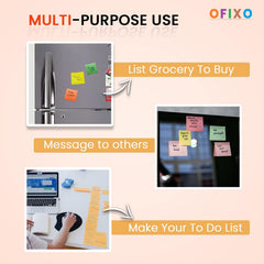 Sticky Notes 3x3 Self-Stick Notes 5 Bright Color Strong Adhesive Sticky Notes (400 Pcs)