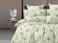 Printed Double Bedsheet For Super King Size With 2 Matching Pillow Covers - 108 X 108 Inches, Multicolor | 300 Thread Count Skin Friendly & Luxuriously Smooth To Touch Bedsheet
