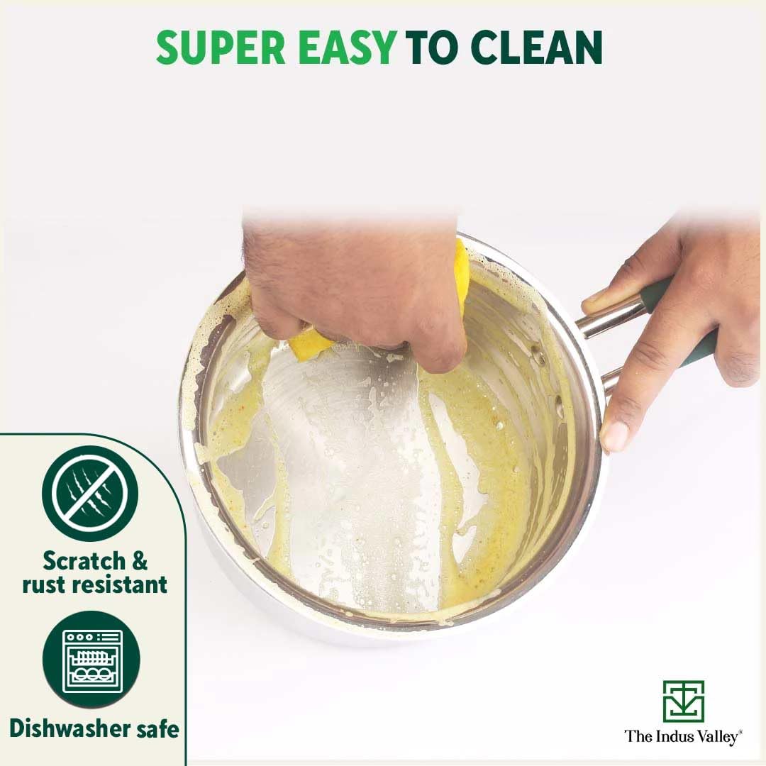 Triply Stainless Steel Sauce Pan Or Milk Pan With Steel Lid For 2-3 People | Small, 16.7cm, 6.6 Inch, 1.4 Liters, 0.9 Kg - Induction Friendly, Nonstick 3-Layer Body, 100% Pure & Toxin-Free Triply Stainless Steel Sauce Pan Or Milk Pan With Steel Lid For 2-3 People | Small, 16.7cm, 6.6 Inch, 1.4 Liters, 0.9 Kg - Induction Friendly, Nonstick 3-Layer Body, 100% Pure & Toxin-Free