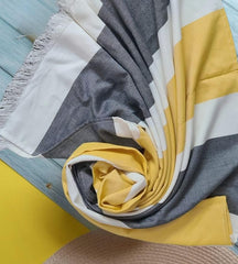 Madake Bamboo Ultra Soft & Thin Turkish Towel 454 Gsm | Quick Dry, Super Absorbent | Extra Large Bath Towel For Men & Women (Honey Bee)