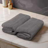 Troveo Super Soft Cotton Hand Towels 400 Gsm | Super Absorbent Multipurpose Hand Towel For Home Gym Workout Traveling Running & Kitchen (Steel Grey) - Pack Of 2