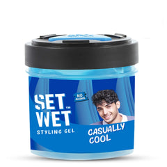 Set Wet Styling Hair Gel For Men Casually Cool , 250gm 8.8 Oz. | Medium Hold , High Shine | For Medium To Long Hair | no Alcohol , No Sulphate