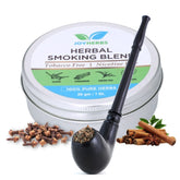 Ayurvedic & Organic Herbs Mix For Smoking | Handmade Wooden Smoking Pipe Accessories Kit - Tobacco & Nicotine Free 30g