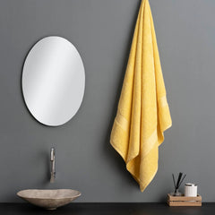 Ddecor Live Beautiful 100% Cotton Bath Towel 500 Gsm | Large Size Bath Towel Soft & Absorbent For Men & Women (Yellow)