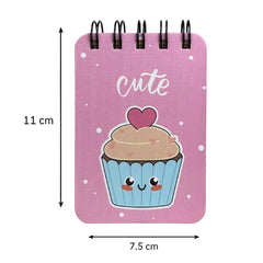 Spiral Pocket Notebook, Cute Mini Notepad, Handy Notebook For School (Cute) Pack Of 1