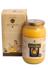 Pure Premium A2 Bilona Cow Ghee By Gavyaveda | Naturally & Healthy Pure Cow Ghee Perfect For Bones Health | (1 Litr) 33.8 Ounce | Jar Pack
