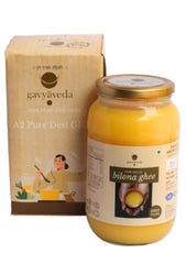 Pure Premium A2 Bilona Cow Ghee By Gavyaveda | Naturally & Healthy Pure Cow Ghee Perfect For Bones Health | (1 Litr) 33.8 Ounce | Jar Pack