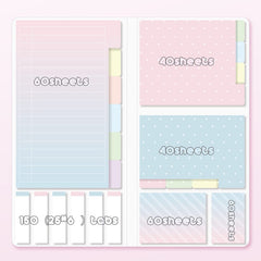Stick Notes Pad With Bookmark Index For Planner Sticky Notes For School, Office Supplies - Pink