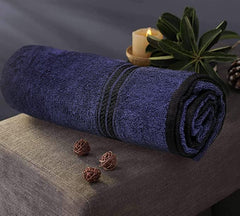 Lukzer Soft 100% Cotton Light Weight Super Absorbant Bath Towel 600 Gsm (Dark Blue)