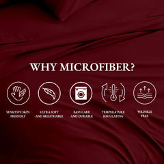 Bedsheets For Double Bed Microfiber Plain Marron Solid Bed Sheet Include Pillow Cover, Ultra Soft - 90 X 100 Inch | Microfiber For A Silky-Smooth Touch & Breathable Comfort