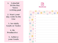 A5 Notes/To Do List Notepad, Beautiful Checklist Pad, Tear-Off Sheets (Peace) Pack Of 1