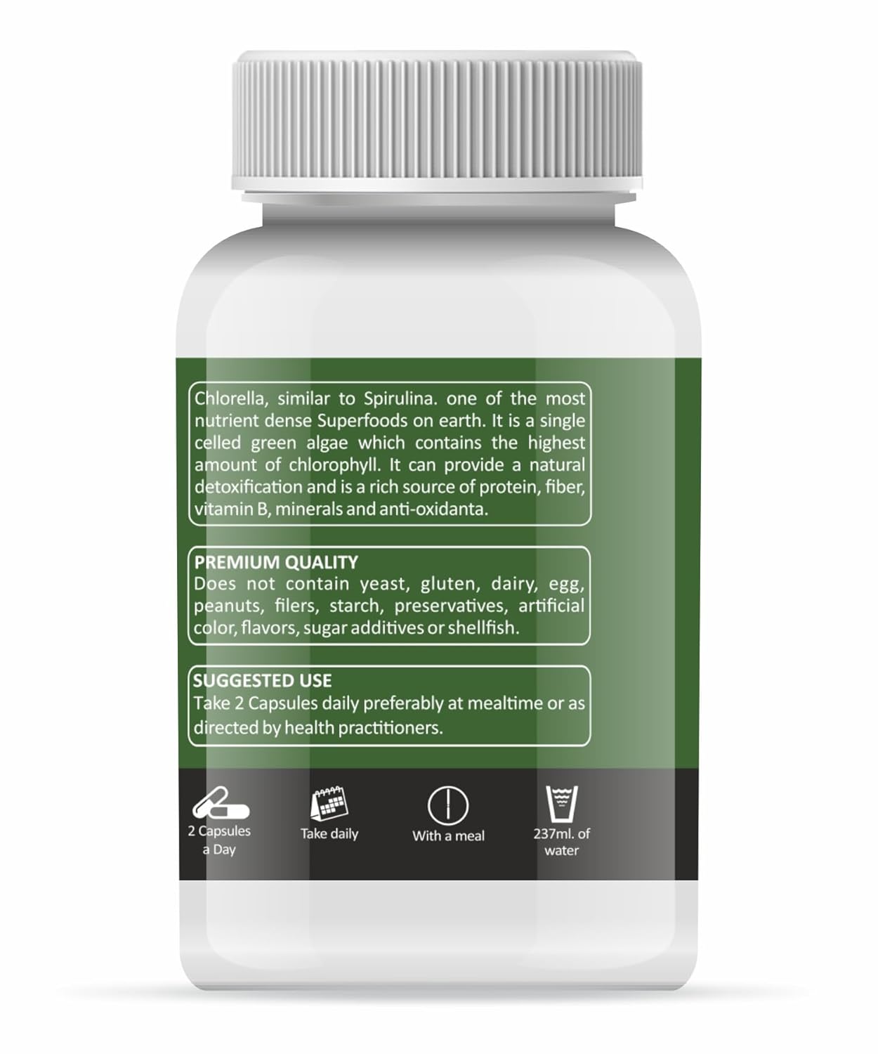 Holy Natural Chlorella Capsule 450mg Help Boost Immunity, Pure & Natural | 120 Capsules 200gm 0.4lbs Holy Natural Chlorella Capsule 450mg Help Boost Immunity, Pure & Natural | 120 Capsules 200gm 0.4lbs
