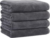 Maxoshine Microfiber Hand Towel 600 Gsm | Multipurpose Cleaning Cloth For Glasswares Car Bike Cleaning-Highly Absorbent Lint And Streak Free Microfiber Cloth | Pack Of 4 (Grey)