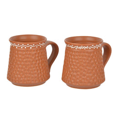 Handcrafted Ceramic Milk Mugs Set Of 2 - 300ml Each, Terracotta Brown | Coffee Cups & Mugs - Tea Cups & Mugs