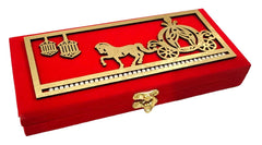 Wood Decorative And Attractive Box Cash Box, Shagun Jewellery Money Envelop Wedding, Gift Bangel Pack Of 1, Colour - Red, Horse